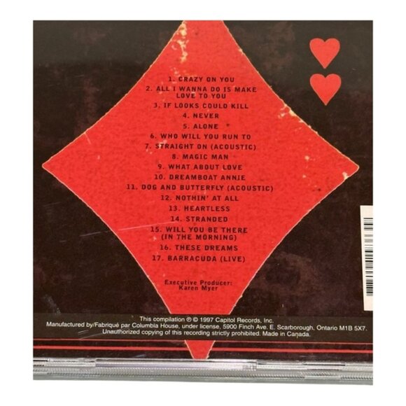 Heart Greatest Hits CD 1997 Rock Album Capitol Records Classic Songs Barracuda - Picture 7 of 7